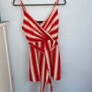 red and white romper